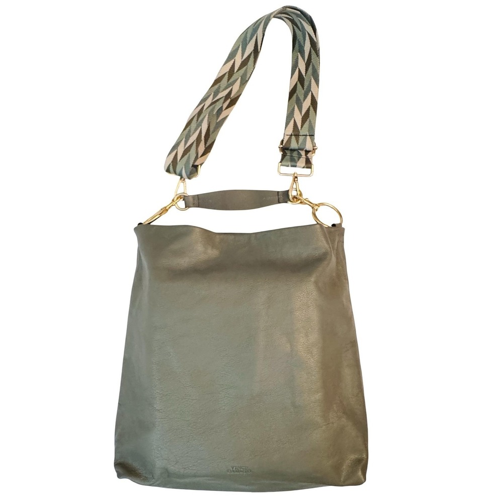 Vince Camuto Valda Leather Tote Bag Fig Leaf Green Crossbody Shoulder Hobo Bag‎ - Picture 2 of 16